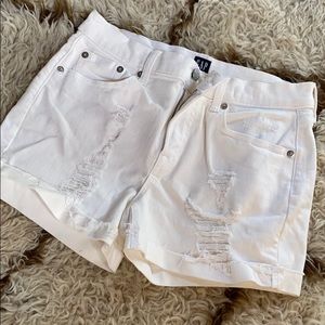 Gap white distressed shorts